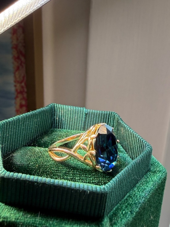 Jewelry - Blue oval zirconia s925+gold plated ring